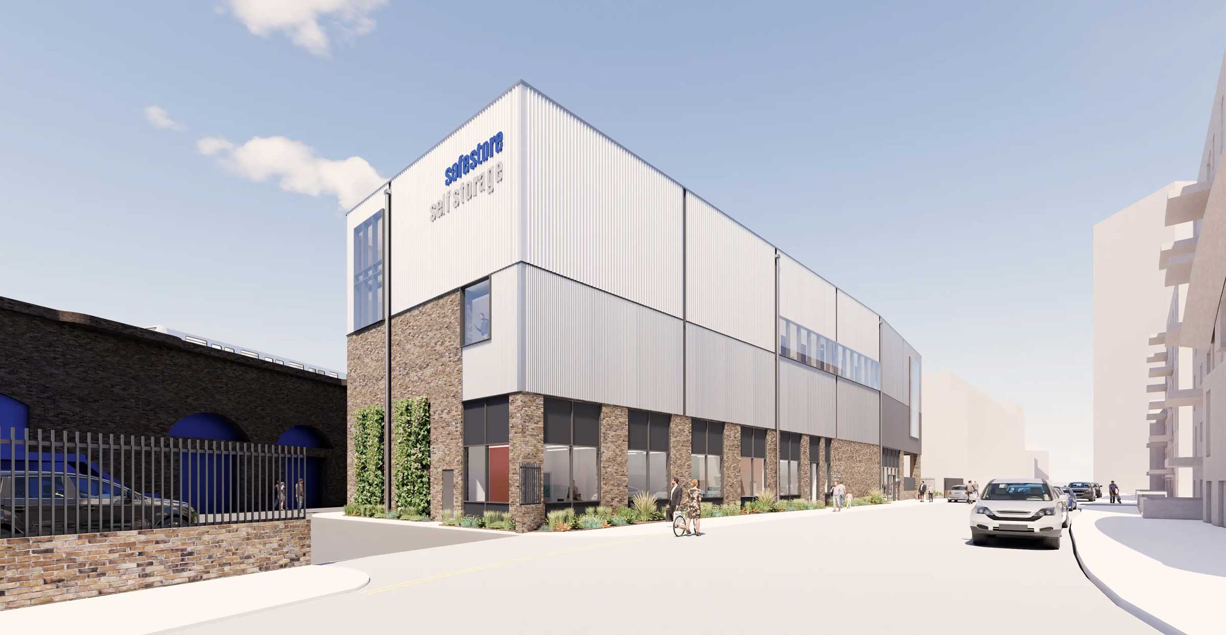 Planning application submitted in 2025: The building’s northeastern façade and the area closest to the railway arches, along with the proposed planting changes along Old Jamaica Road.